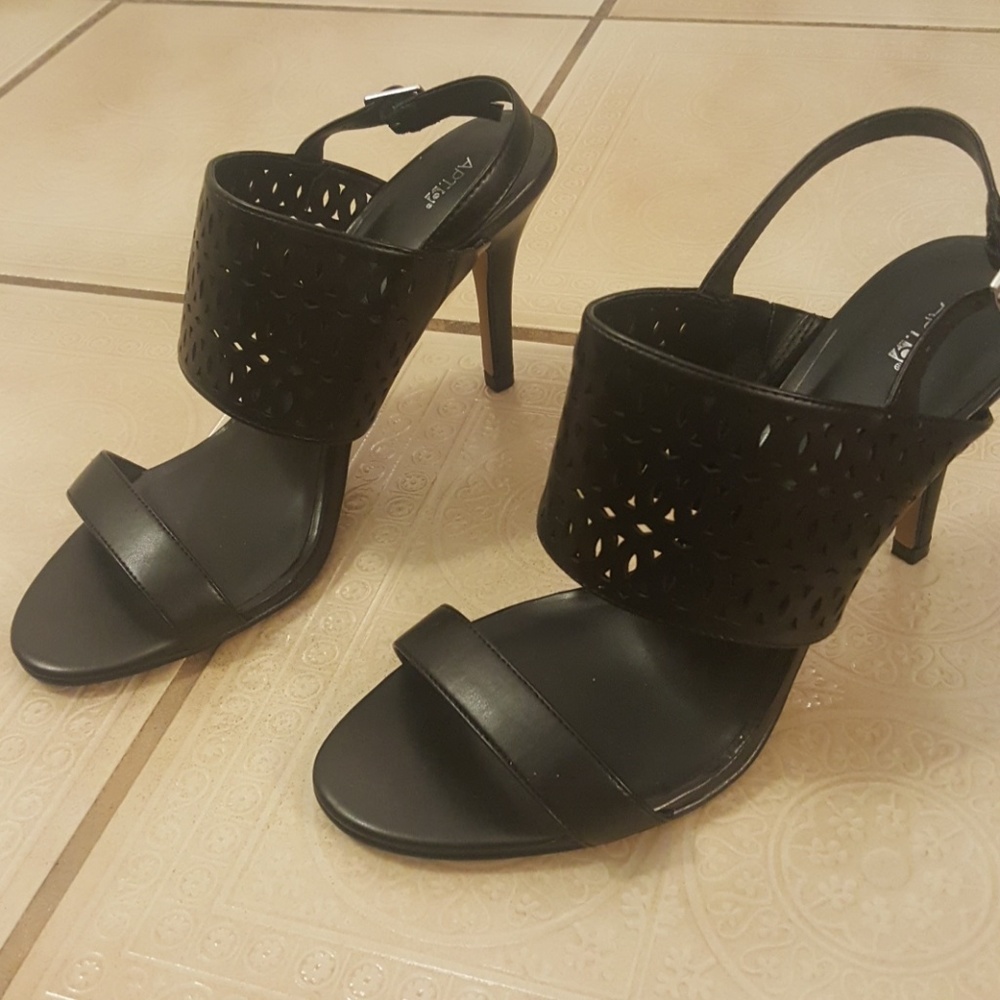 Apt.9 Black, Strappy Heels